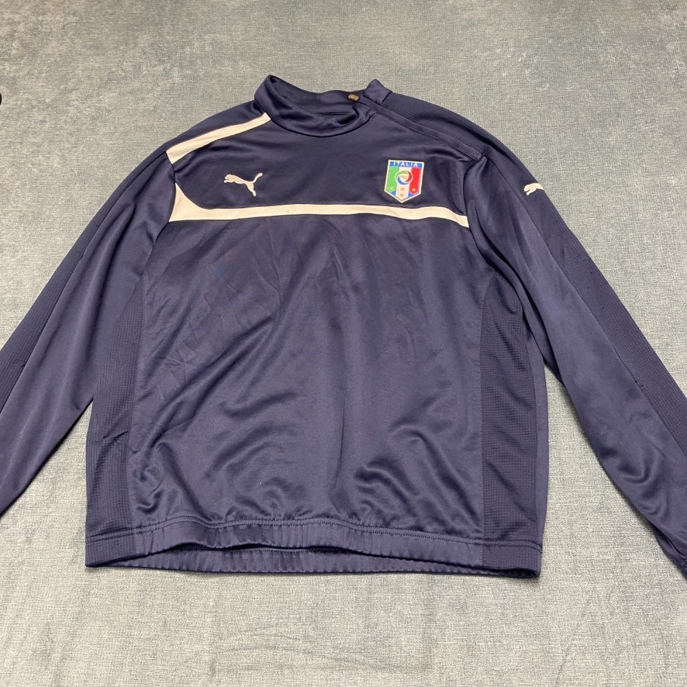 Y2K Puma Sport Lifestyle Usp Dry ITALIA Training Top Womens XL Navy Blue